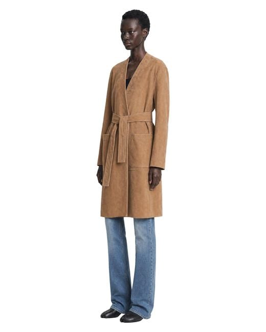 Max Mara Natural Suede Duster Coat