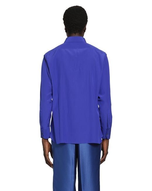 Tom Ford Blue Silk Shirt for men