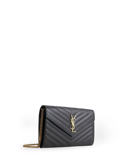Saint Laurent Black Monogram Chain Wallet