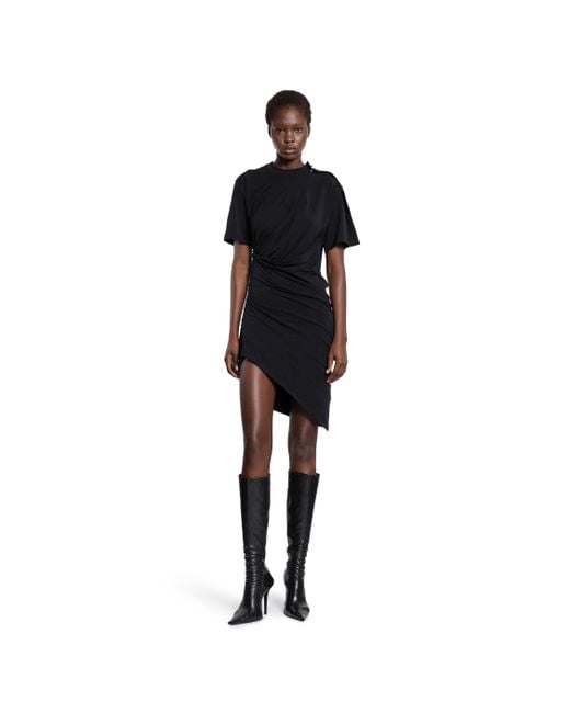 Mugler Black Asymmetric Pierced Dress
