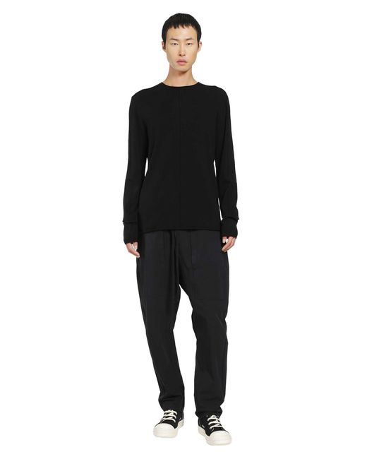 Thom Krom Black Knit Cashmere-Blend Crewneck Sweater for men