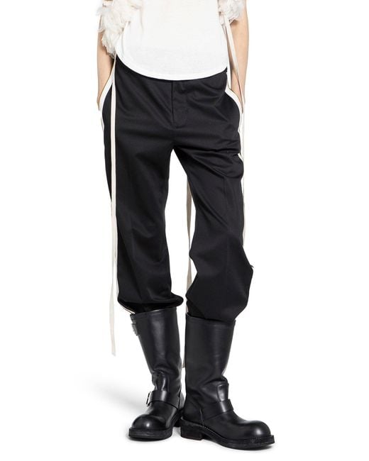 Ann Demeulemeester Blue Fera Straight Leg Cropped Trousers