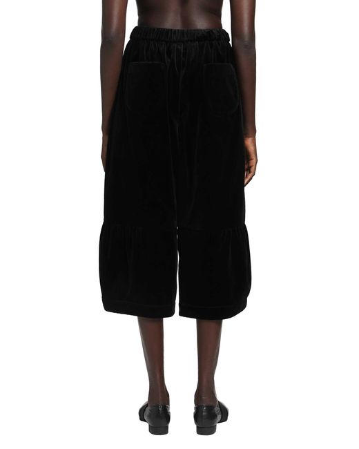 Renli Su Black Cropped Velvet Trousers