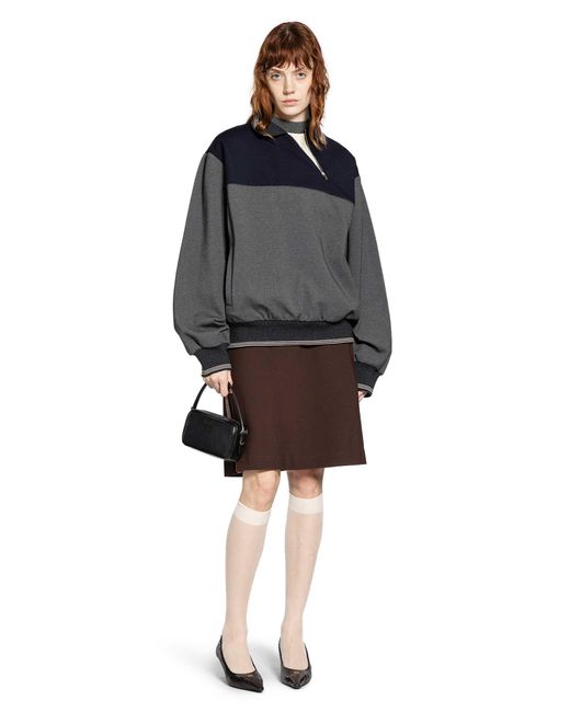 Miu Miu Gray Zipper Sweatshirt