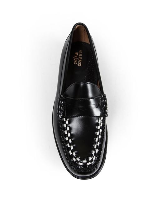 G.H.BASS Black Weejuns Larson Weave Loafers for men