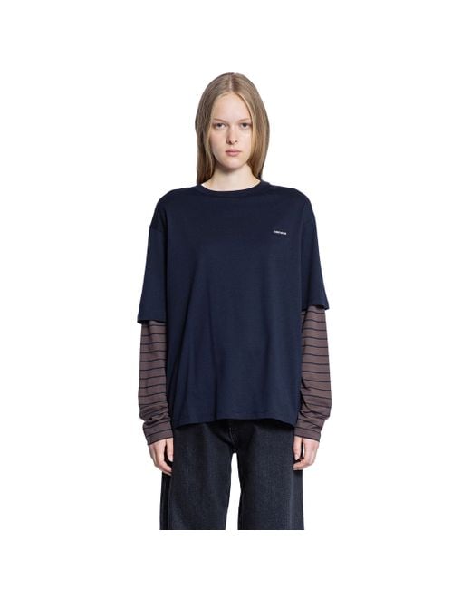 Miu Miu Blue Long Sleeve Jersey T-Shirt