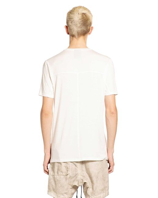 Thom Krom White Stretch Modal Silk V-Neck T-Shirt for men