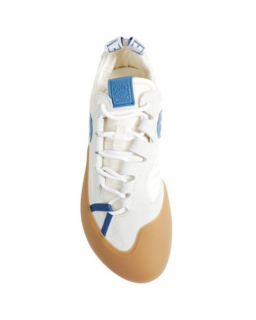 Loewe Blue Nylon And Suede Grip Sneakers for men