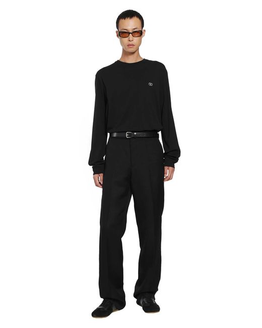 Valentino Black Vlogo Long Sleeve T-Shirt for men