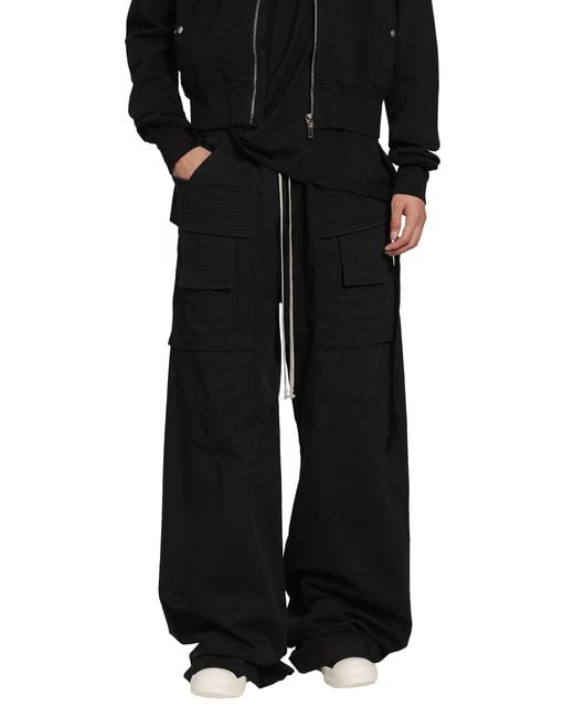 Rick Owens Black Tower Creatch Cargo Drawstring for men