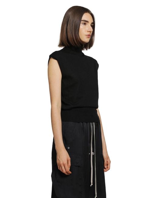 Rick Owens Black Tower Sleeveless Turtle