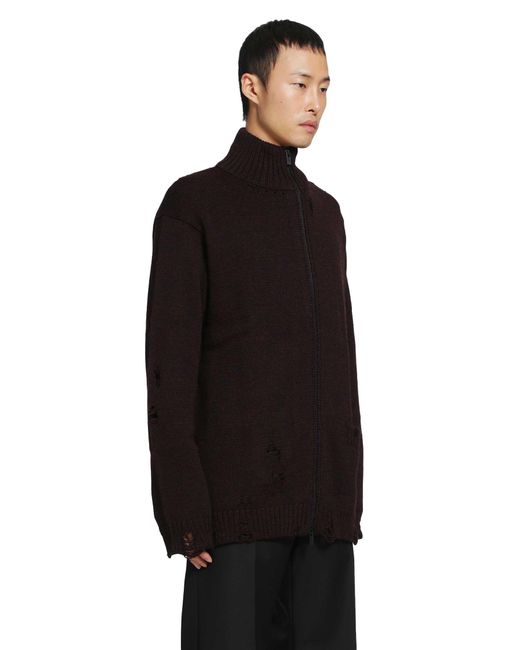 Yohji Yamamoto Black High-Neck Zip Cardigan for men