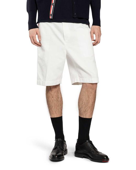 Thom Browne White Utility Chinos for men