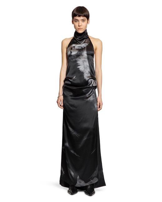 Ann Demeulemeester Rut Highneck Open Back Maxi Dress in Black | Lyst