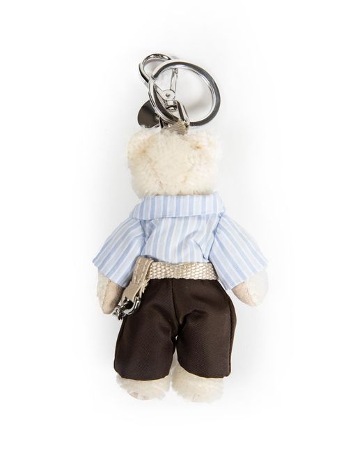 Prada White Teddy Keychain Charm