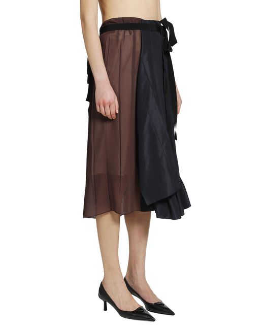 Prada Black Faille Patchwork Skirt