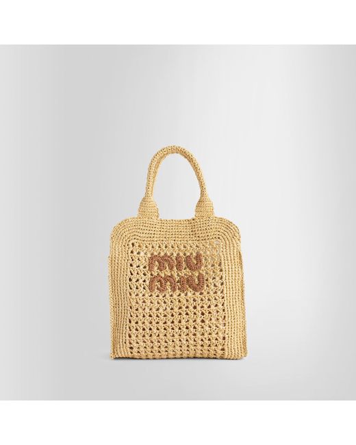 Miu Miu Natural Tote Bags
