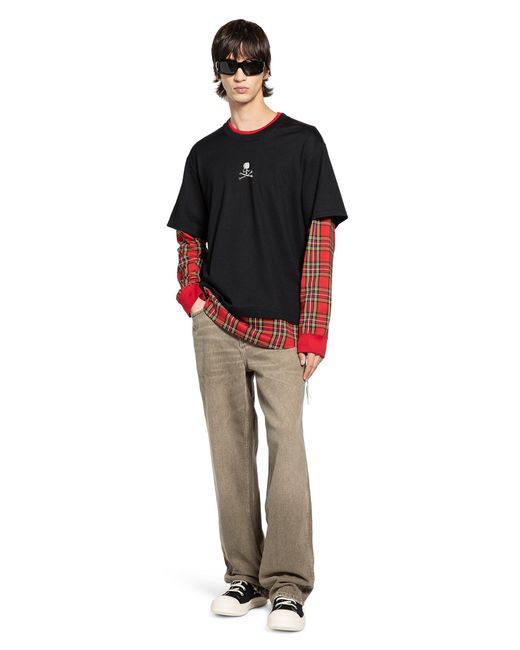MASTERMIND WORLD Black Layered Skull T-Shirt for men