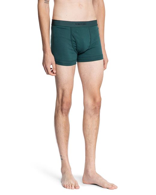 Tom Ford Blue Cotton Boxer Briefs for men