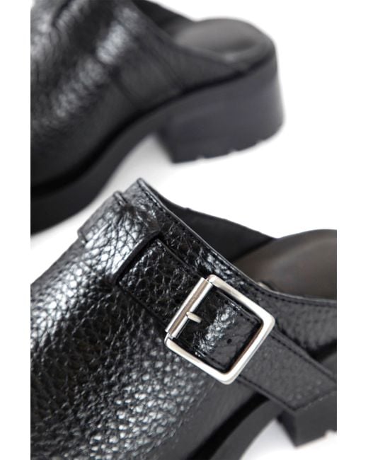 Miista Black Aroa Pelle Sabot