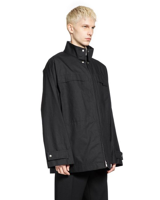 Jil Sander Black Textured Cotton Jacket for men