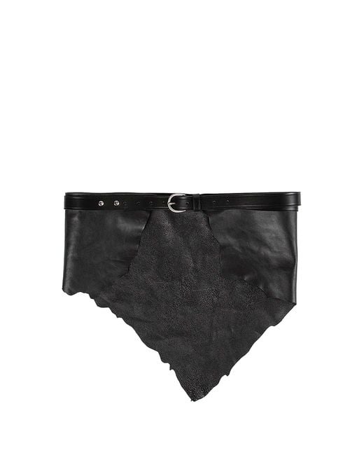 Ann Demeulemeester Black Romy Distressed Leather Belt