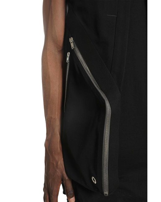 Rick Owens Black Temple Temple Vest Long for men