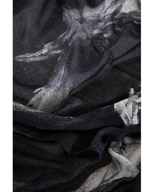 Ann Demeulemeester Blue ''doves'' Print Vesta Scarf
