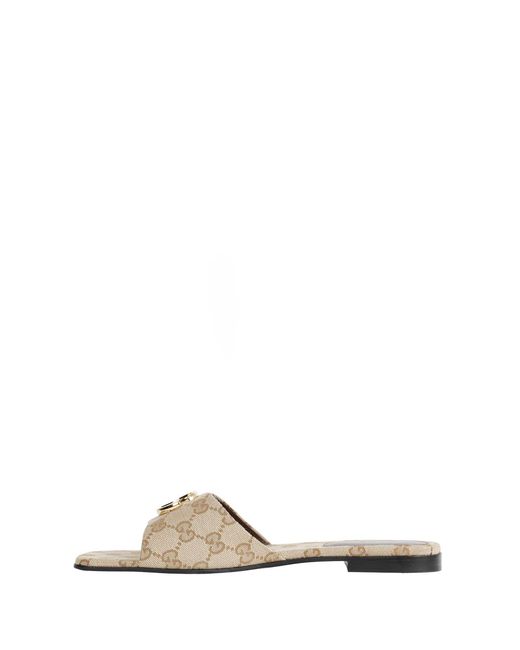 Gucci White Double G Slides
