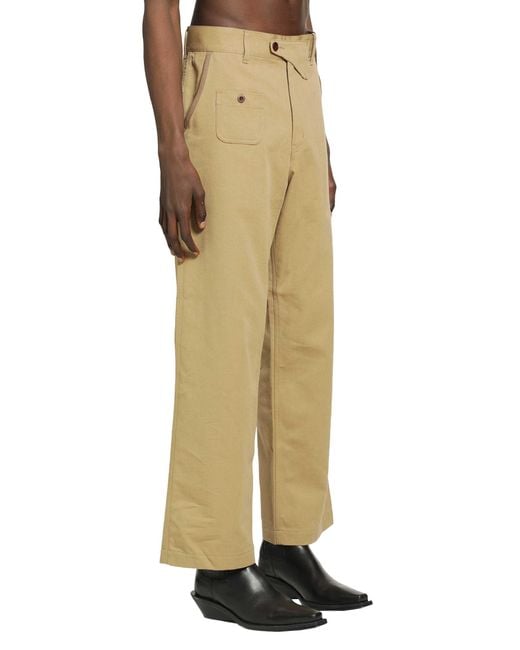 Junya Watanabe Yellow Cotton Wool Flared Trousers for men