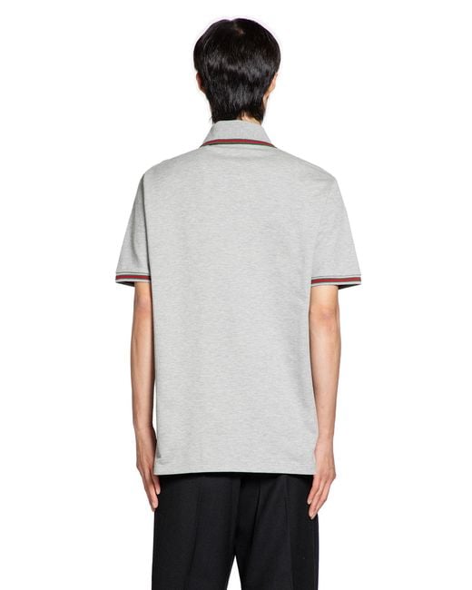 Gucci White Web Logo Pocket Polo for men