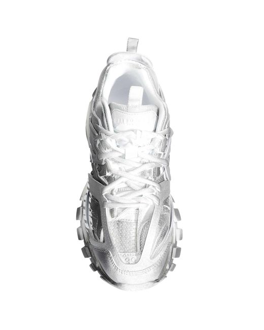 Balenciaga White Track Stencil Logo Sneakers