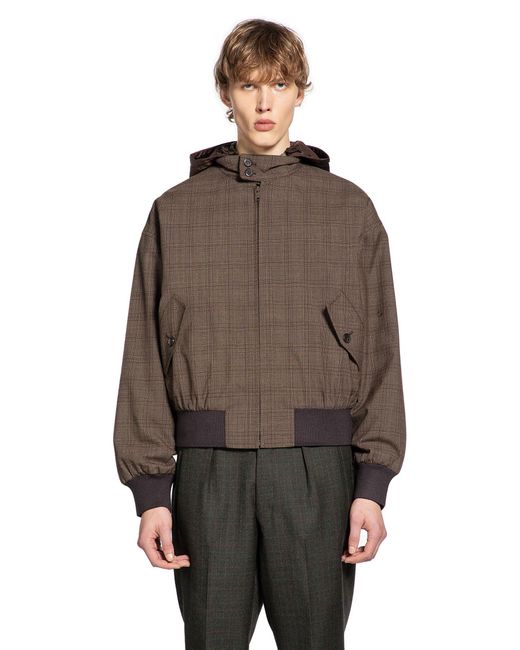 Prada Brown Hooded Wool Jacket for men