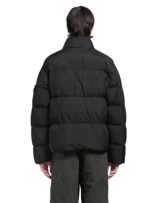 Stone Island Black 4100109 Crinkle Reps Down Jacket for men