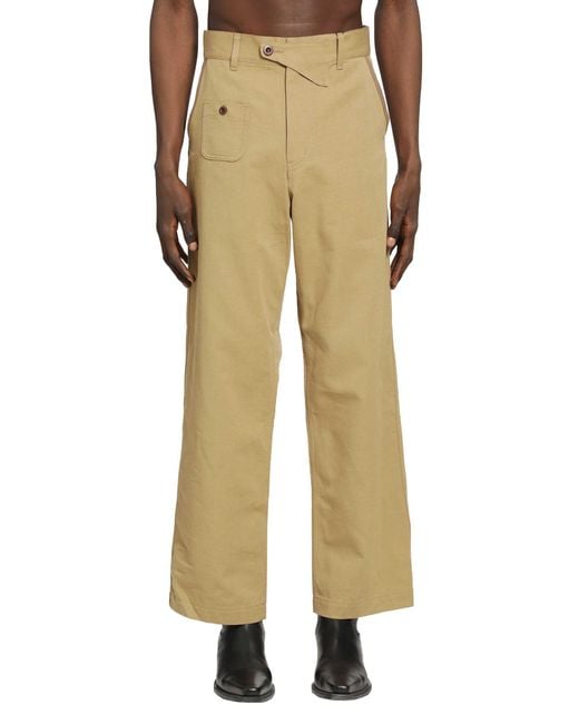 Junya Watanabe Yellow Cotton Wool Flared Trousers for men