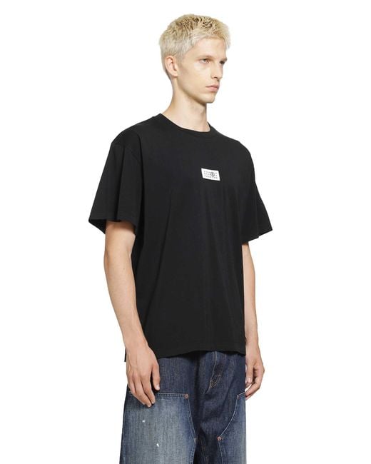 MM6 by Maison Margiela Black Mini Logo T-Shirt for men
