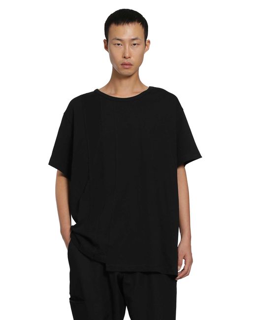 Yohji Yamamoto Black Vertical Panel Short Sleeve Tee for men