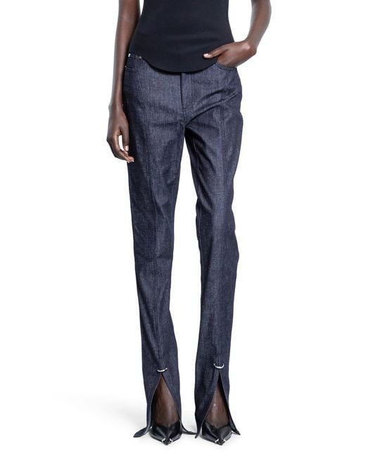 Mugler Blue Pierced Raw Denim Skinny Jeans