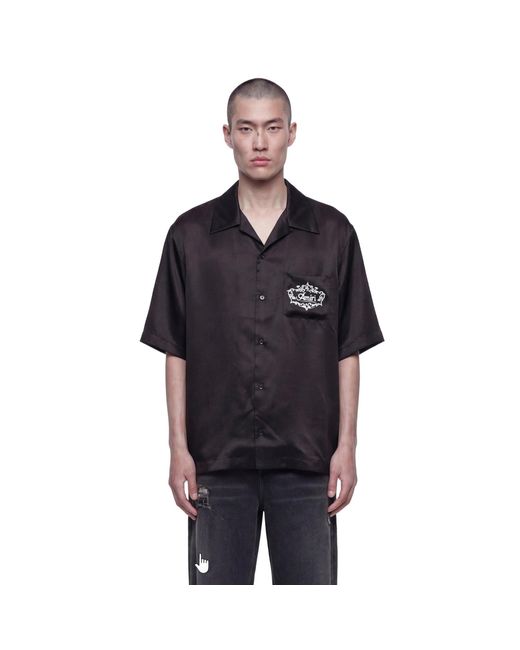 Amiri Black Chateu Crest Camp Shirt for men
