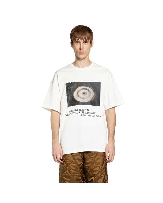 Oamc Peacemaker White Landart 03 Print T-Shirt for men