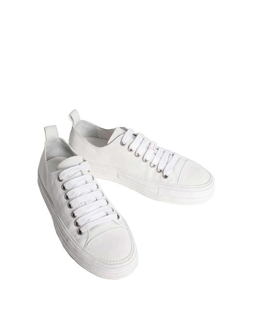 Ann Demeulemeester White Crosta Painted Gert Low-Top Sneakers