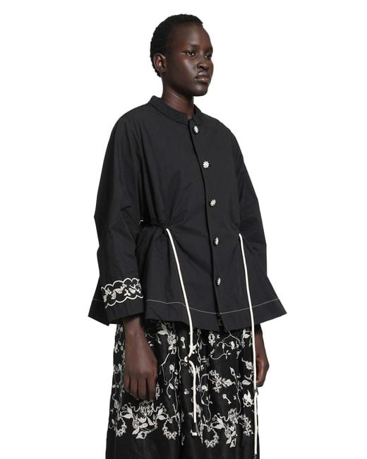 Renli Su Black Short Trench Coat
