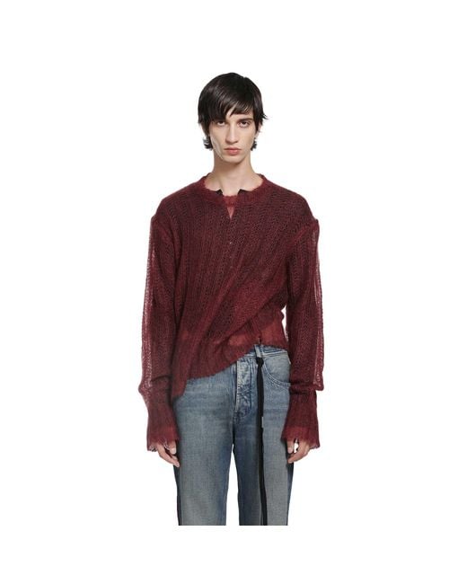 Ann Demeulemeester Red Levar Sweater for men