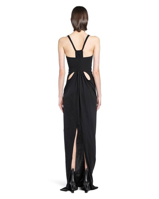 Rick Owens Black Temple Gown Dress