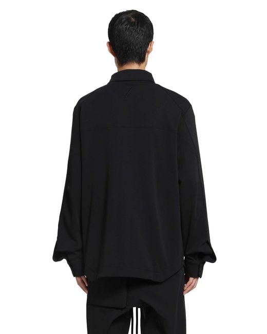 Thom Krom Black Stretch Cotton Overshirt for men