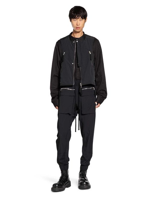 Thom Krom Black Nylon Bomber Vest for men