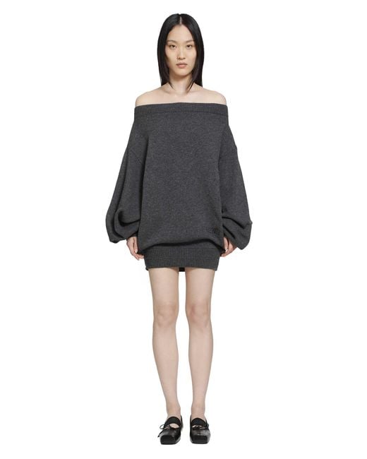 MM6 by Maison Margiela Black Merino Wool Knit Dress
