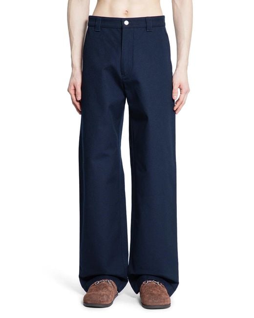 Gucci Blue Heavy Cotton Canvas Workwear Trousers for men