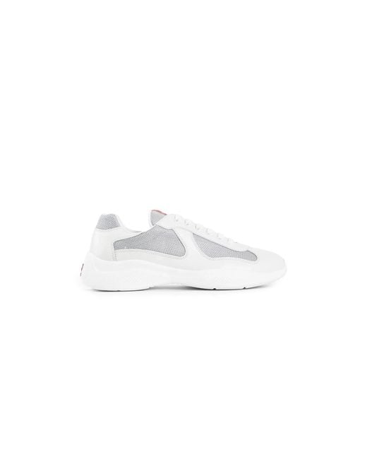 Prada White Leather America's Cup Sneakers for men