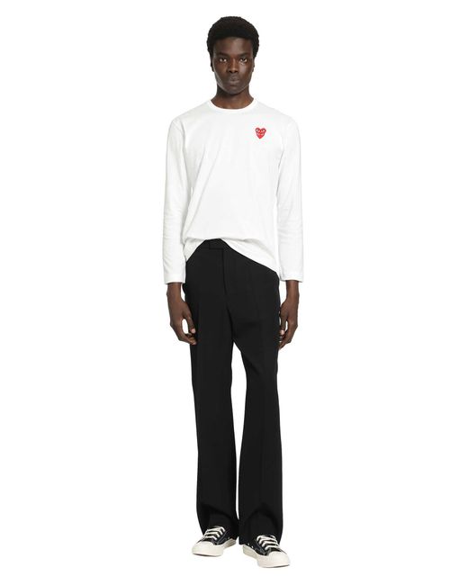 COMME DES GARÇONS PLAY White Heart Long Sleeve T-Shirt for men